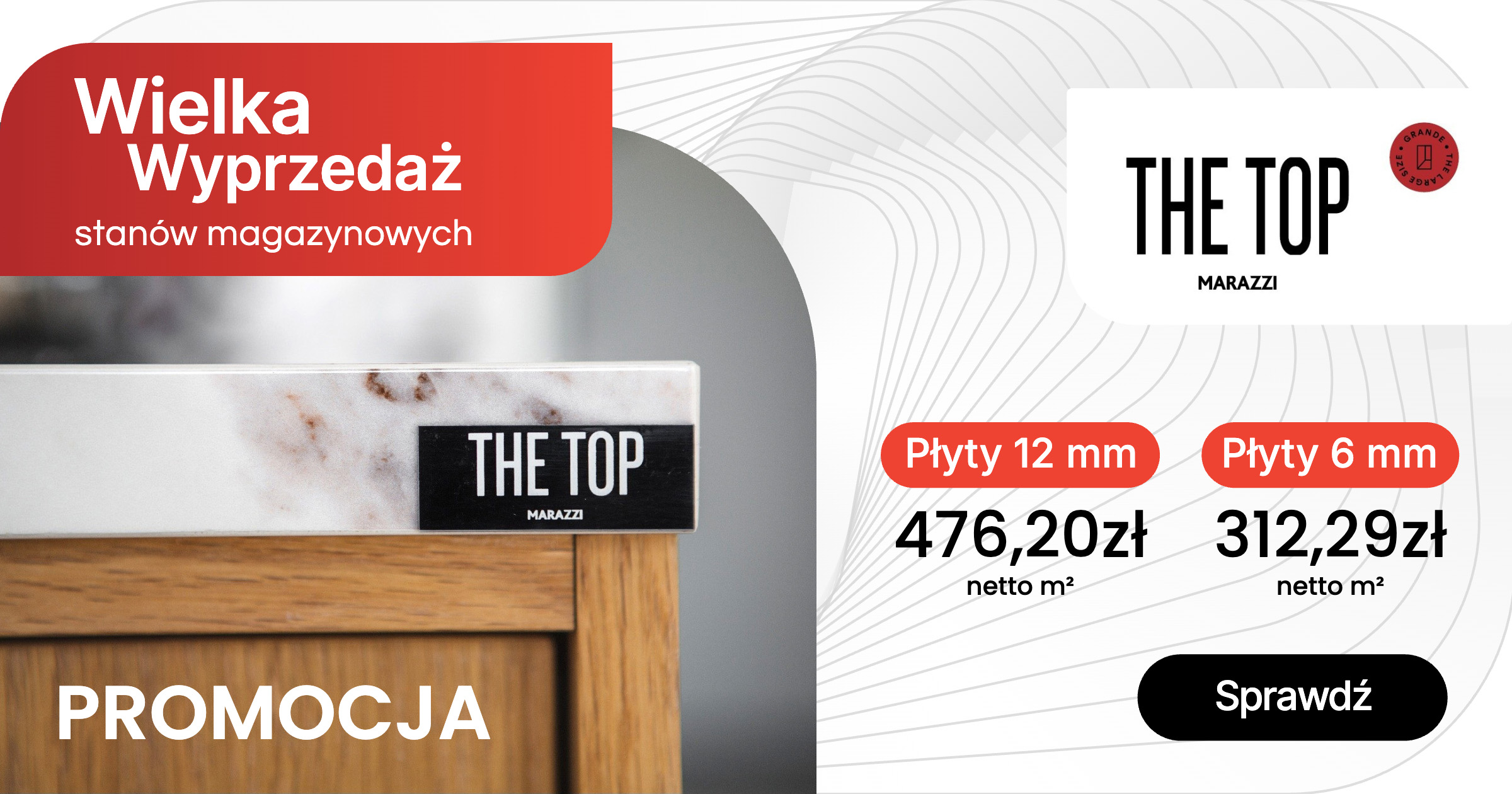 Wyprzedaż magazynowa spieków kwarcowych Marazzi The Top